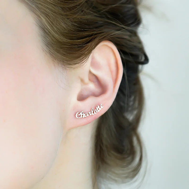 Trendy Drop Hoop Earrings-London Name Earrings