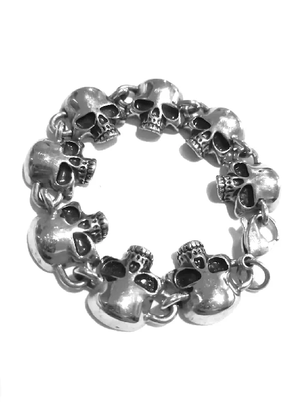 Bohemian Bracelets for Summer Style-Straight Face Skull  Bracelet