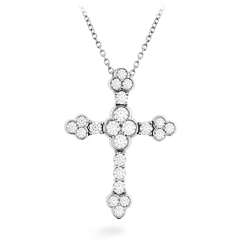 Natural Stone Necklaces-Hearts On Fire Effervescence Cross Diamond Necklace