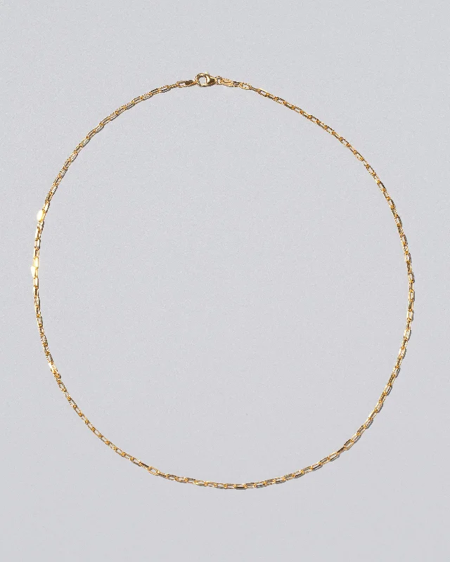 Pearls And Gold Necklaces-Lightweight Beveled Oval Chain Necklace