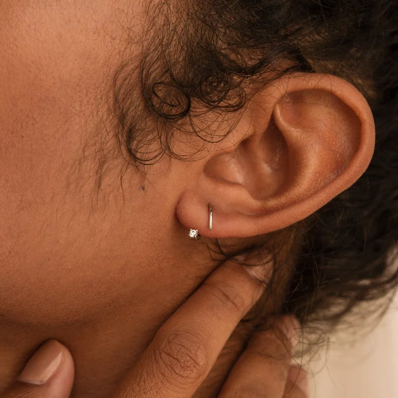 Custom Drop Stud Earrings-Jady Wire Diamond Hoops