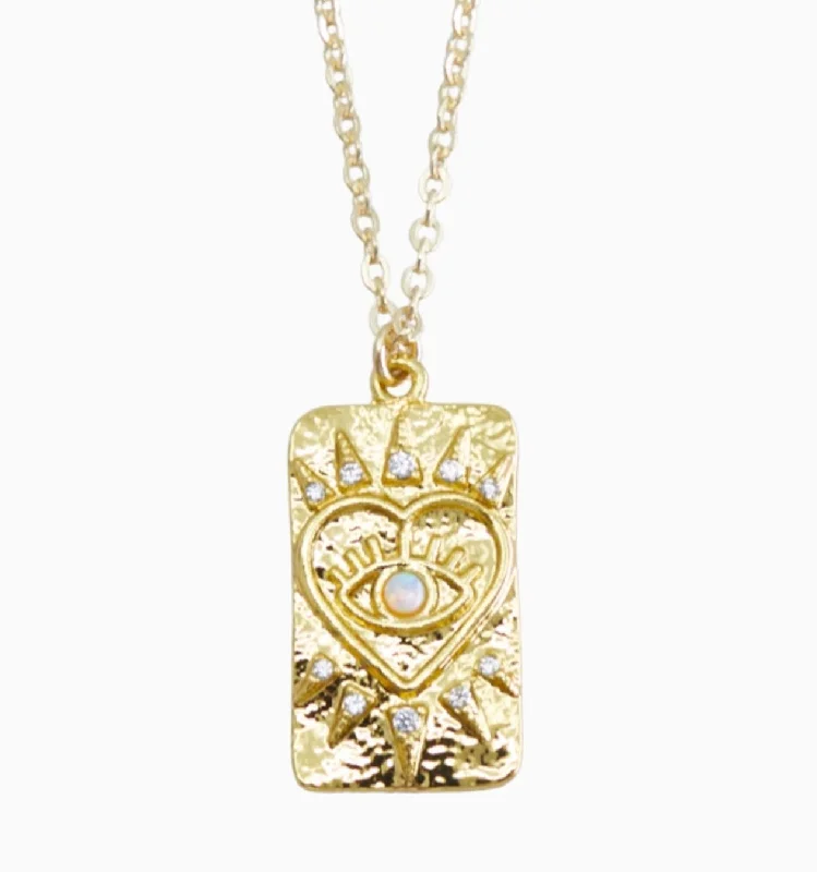 Luxury Gold Necklaces-Tarot Card Evil Eye Necklace