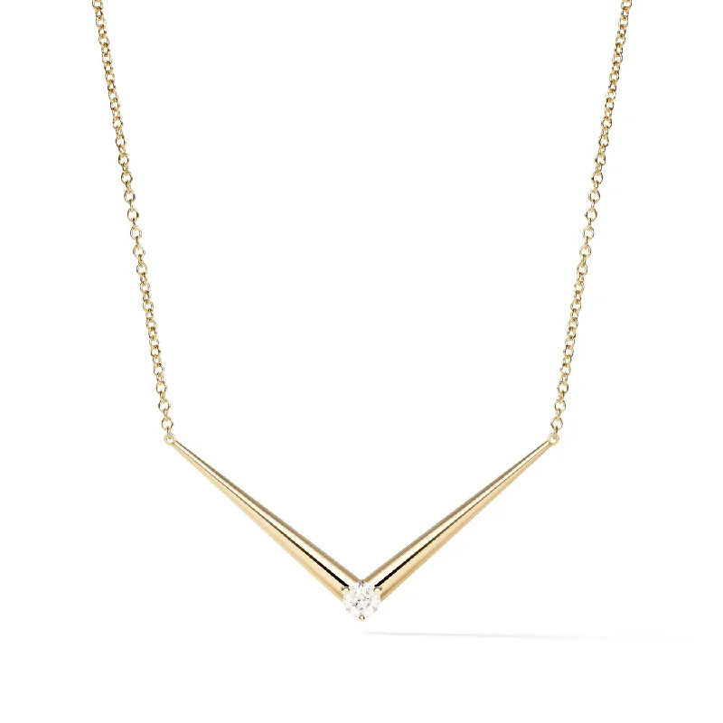 Fashion Necklaces-ARIA V NECKLACE (Gold)