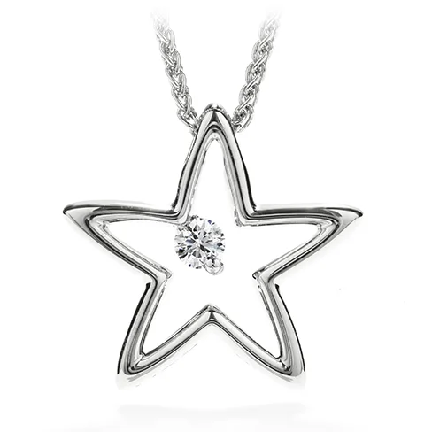 Custom Charm Necklaces-Hearts On Fire My 1st Star Pendant Necklace