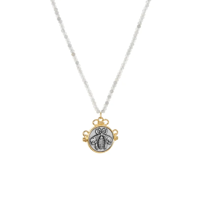 Designer Necklaces-bee charm semiprecious necklace