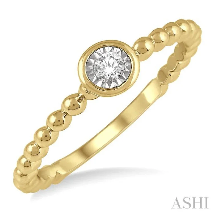 Designer Engagement Ring Sets-1/50 Ctw Round Cut lattice Diamond Promise Ring in Ball Shape 10K Yellow Gold