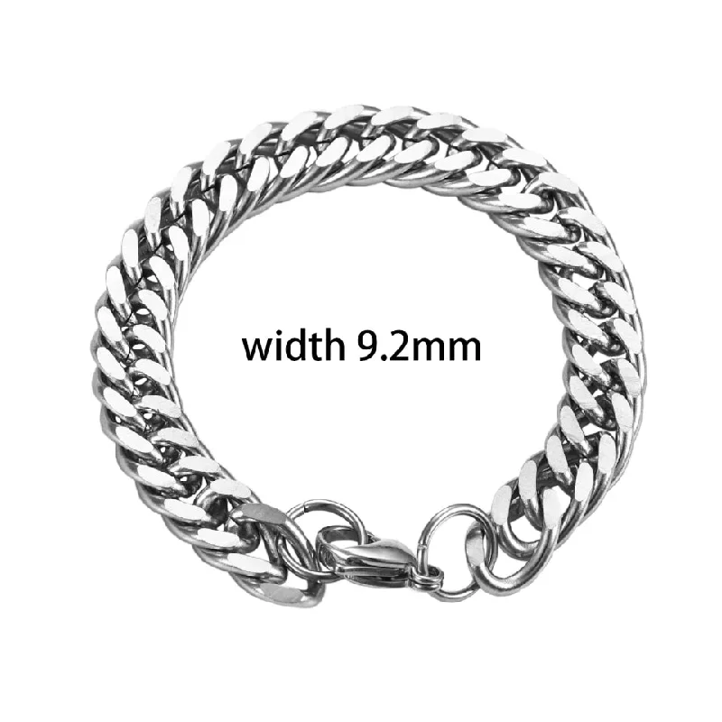 High-quality Beaded Bracelets-Stainless Steel 9mm Cuban  Chain  Bracelet