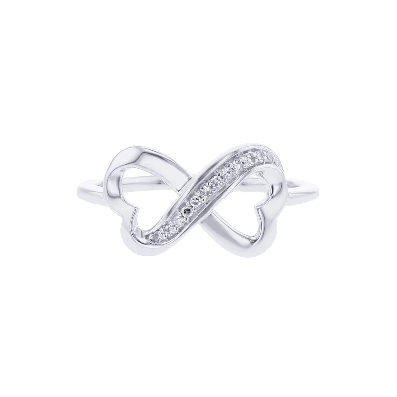 Elegant Diamond Rings-Follow Your Heart Silver Diamond Ring