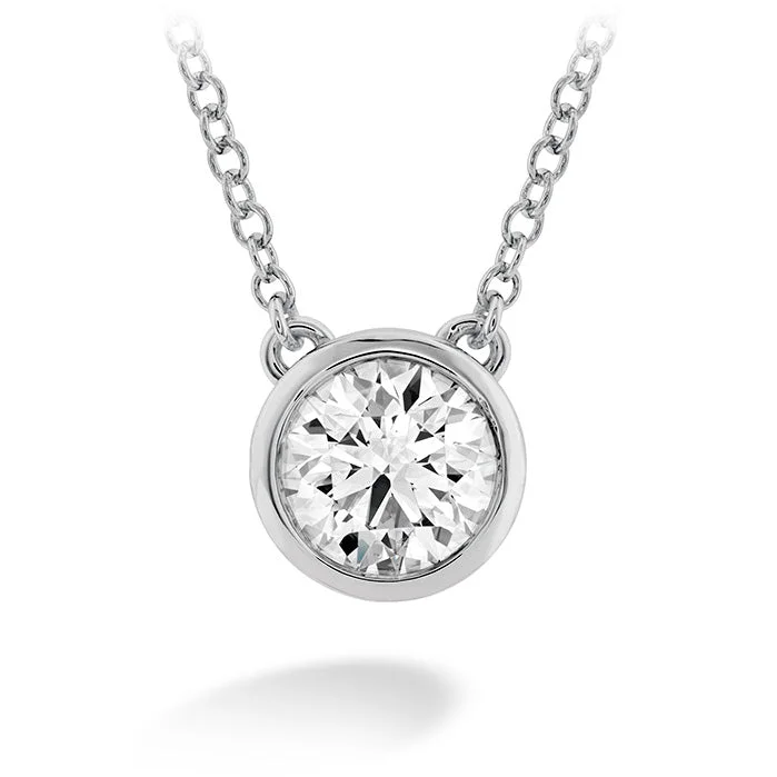 Dainty Necklaces-Hearts On Fire Classic Bezel Diamond Pendant Necklace