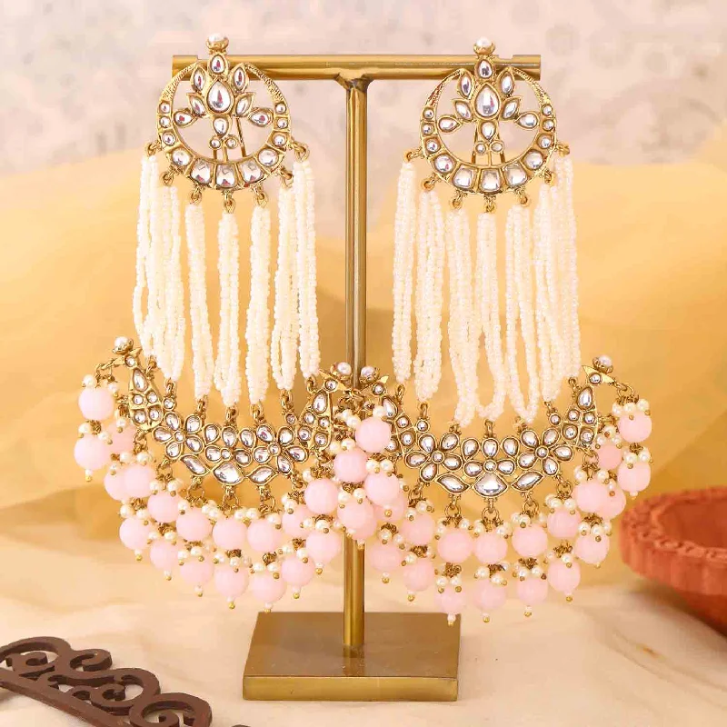 Simple Gold Earrings for Women-Blush Rashika Chandbalis