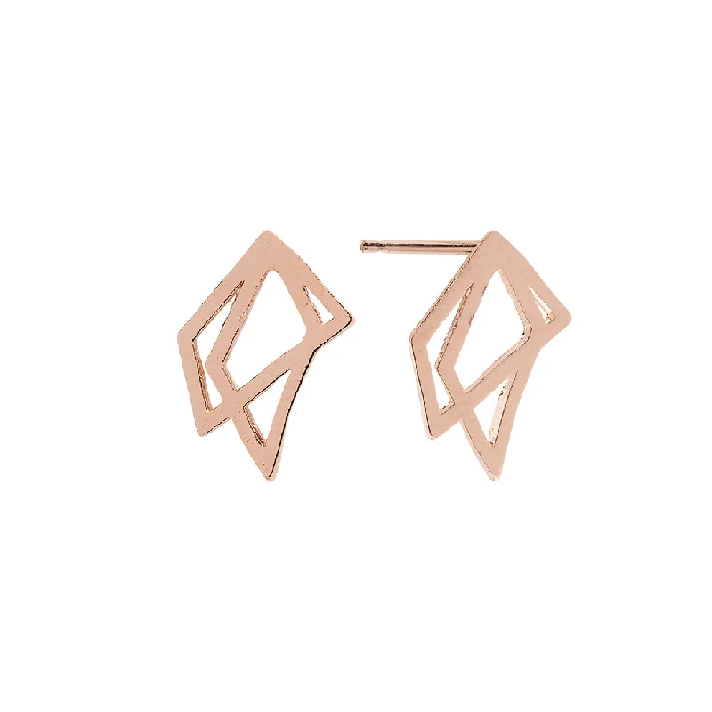 Modern Silver Earrings-Camila Earrings Rose Gold