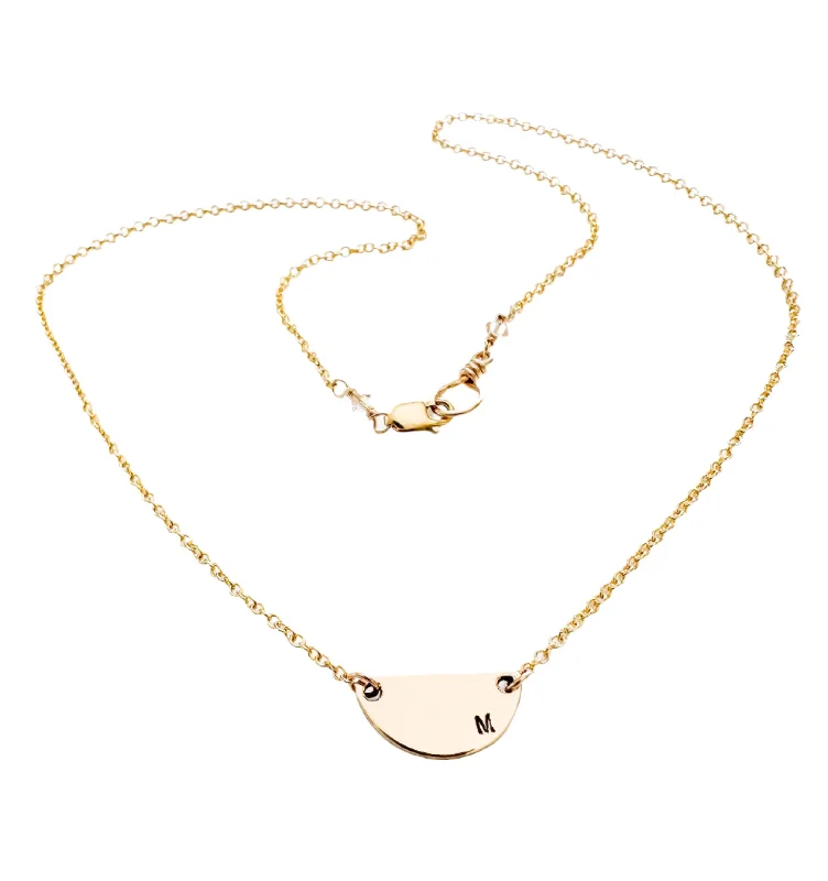 Statement Chain Necklaces-*NEW Half moon necklace GOLD