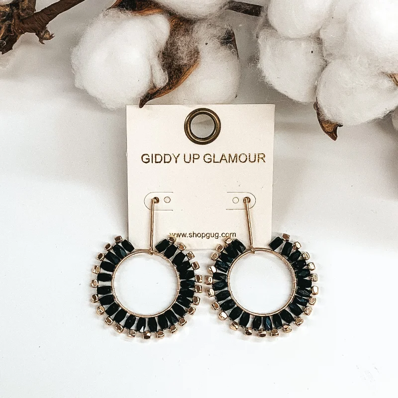 Crystal Gemstone Earrings-Never Miss Out Dangle Earrings in Black