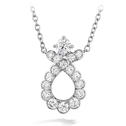 Floral Necklaces-Hearts On Fire Aerial Regal Scroll Diamond Pendant Necklace