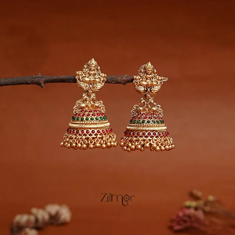 Trendy Gold Earrings for Women-NV1011347 - Traditional Lakshmi Jumkha Earrings