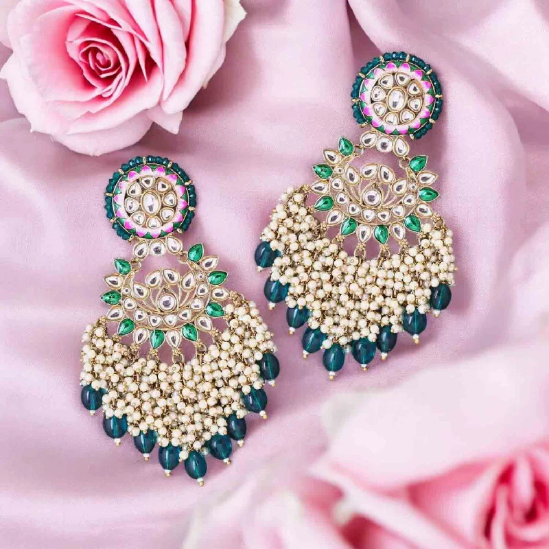 Custom Gold Earrings-Emerald Shalani Chandbalis