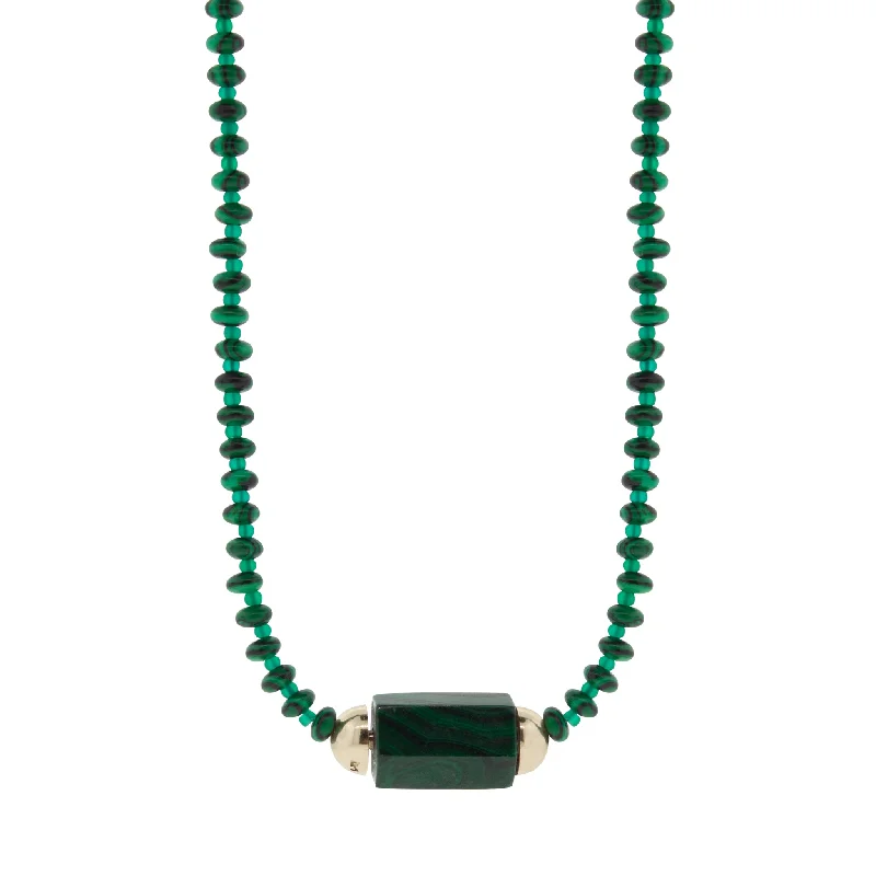 Butterfly Necklaces-Malachite Hexagon Bolt Beaded Necklace