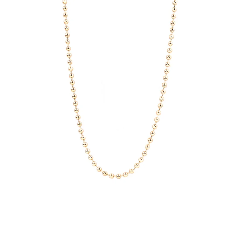 Engraved Necklaces-gold plated 24" ball chain necklace