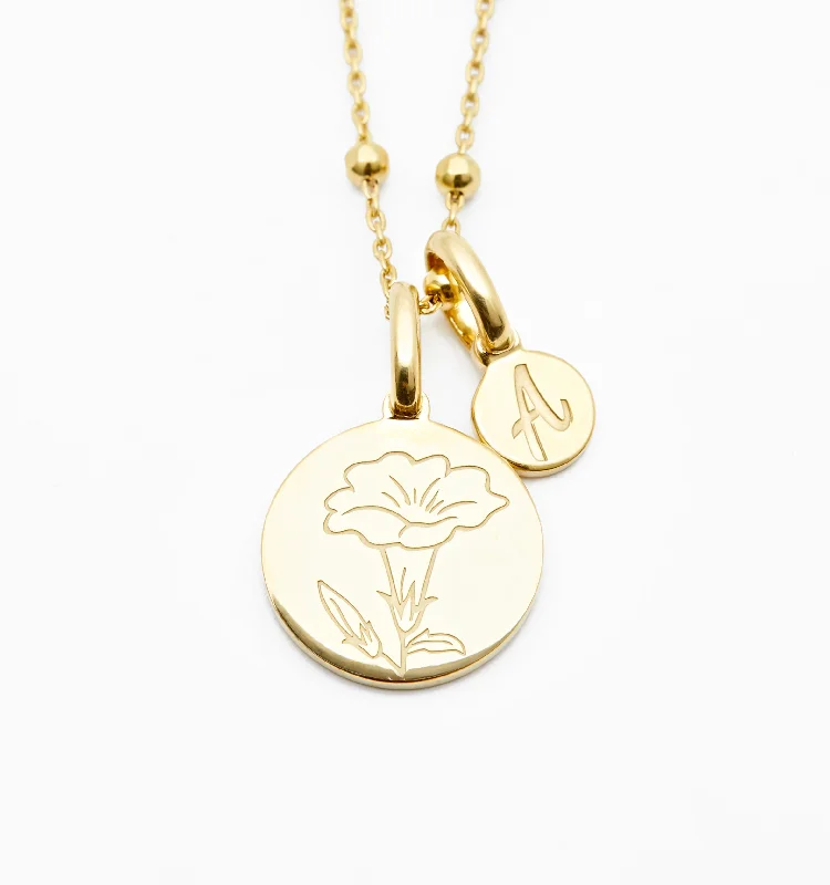 Thin Necklaces-Dainty Morning Glory Necklace - September Flower