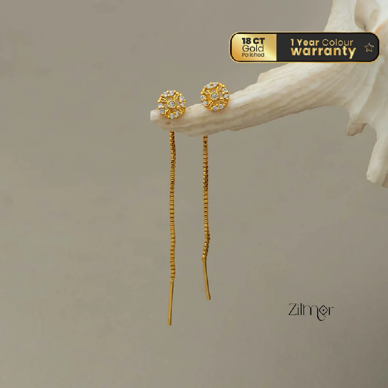 Classic Gold Hoop Earrings-AG101687 - Thread and Needle AD Stone Earrings