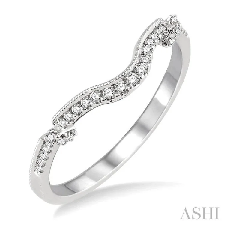 Custom Women’s Diamond Rings-1/6 Ctw Round Cut Diamond Wedding Band in 14K White Gold