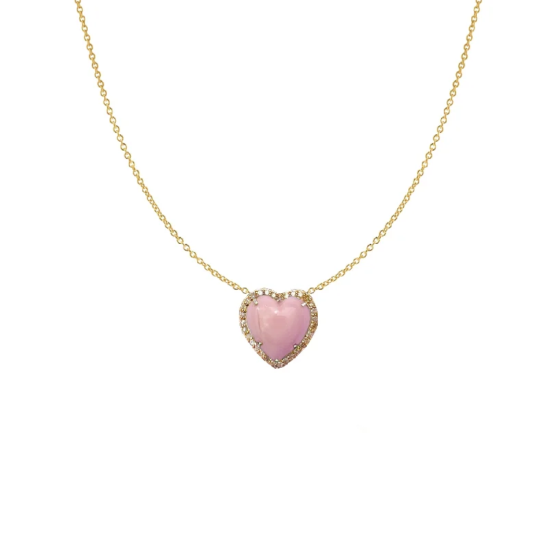 Luxury Pendant Necklaces-Mini 14k Conch Shell Heart Necklace