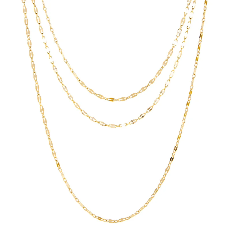 Simple Necklaces-triple layered delicate sequin chain necklace