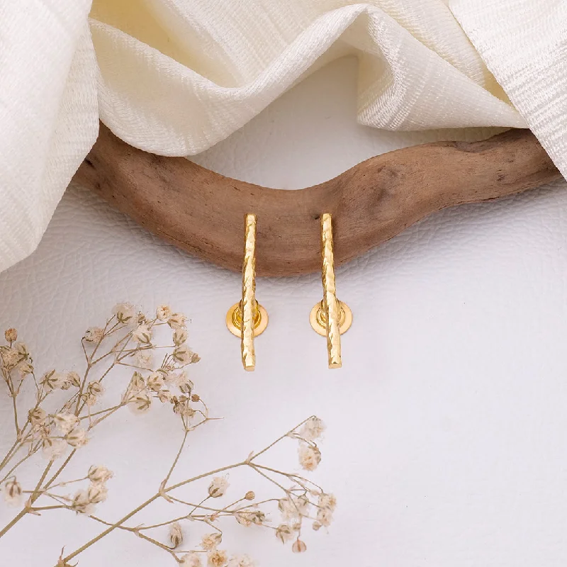 Large Pearl Drop Earrings-Brass Stick Earrings - AS100758