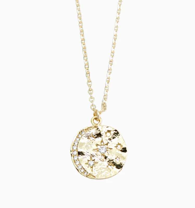 Cute Gold Necklaces-Dainty Moon Necklace