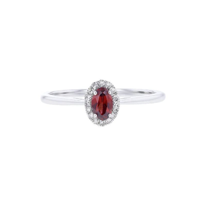 Luxury Wedding Bands for Women-Popsicle Garnet & Diamond Ring