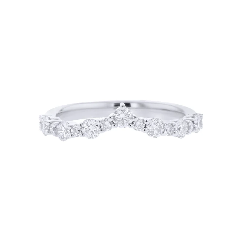 Personalized Engagement Ring Styles-Royal Love Curved Diamond Ring