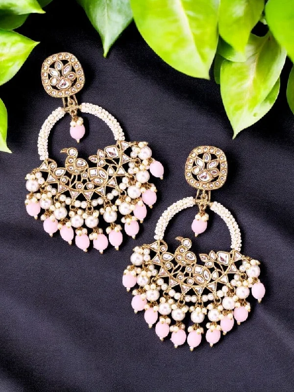 Handmade Gold Earrings-Blush Nishi chandbalis