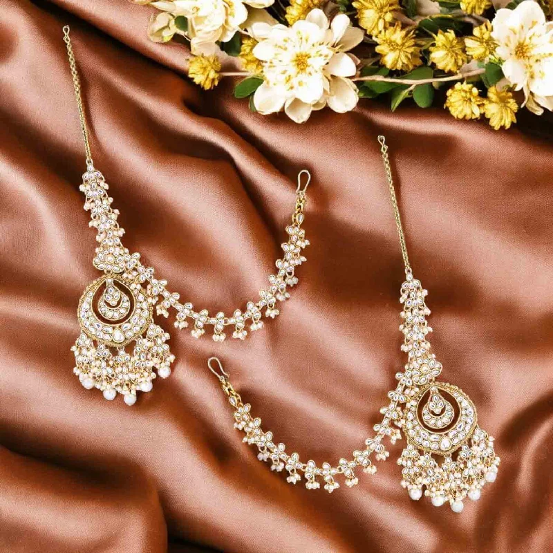 Simple Gold Drop Earrings-Ivory Yashti Sahara Chandbalis