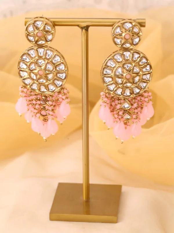 Custom Crystal Earrings-Blush Rachna Chandbalis