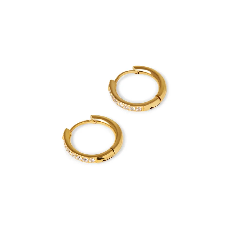 Custom Hoop Earrings for Women-Arielle Stone Hoop Earrings - Gold