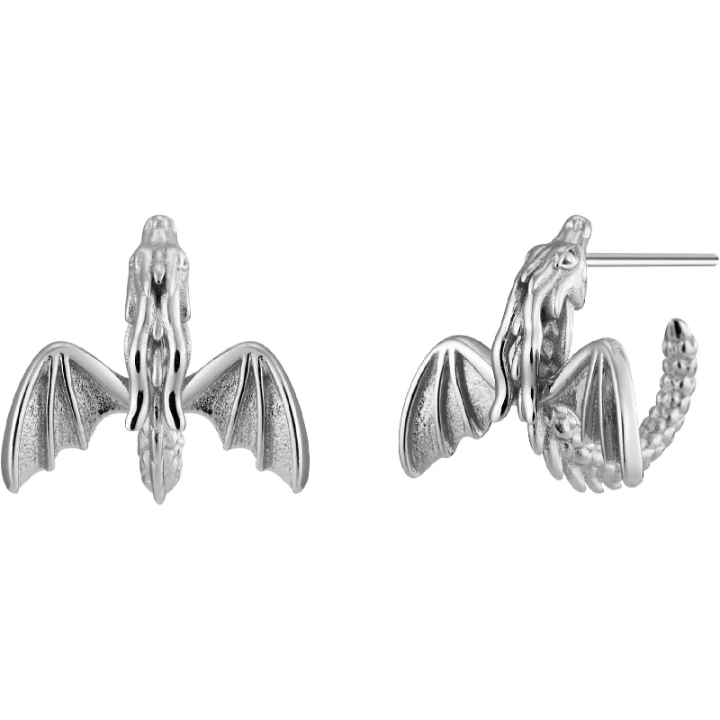 Crystal Drop Earrings-Dragon Hoop Earrings