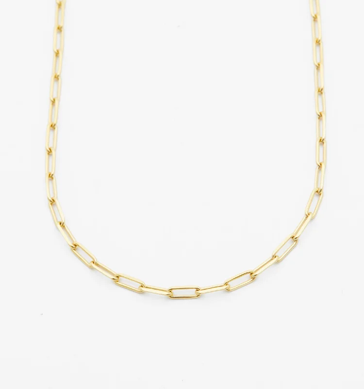 Real Gold Necklaces-Paperclip Necklace