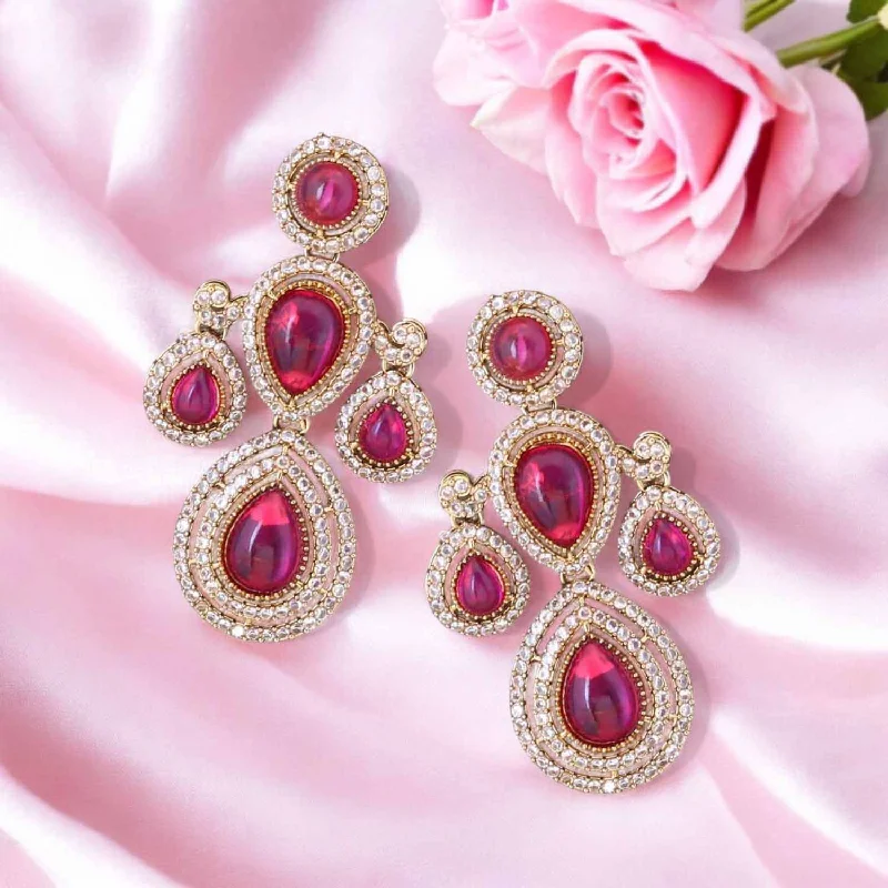 Designer Drop Earrings-Rani Buthaina Danglers