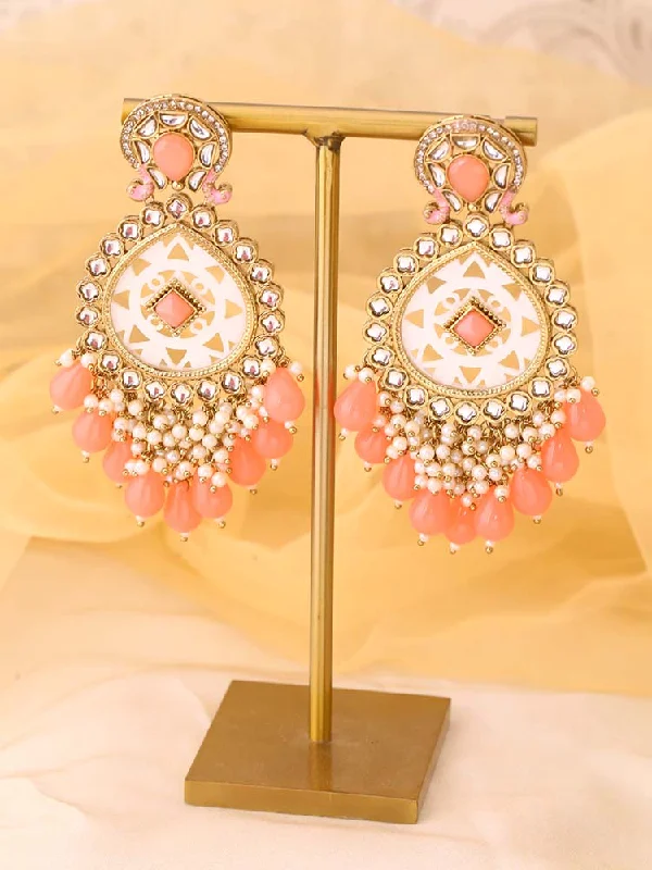 Gold Stud Earrings-Coral Bani Chandbalis