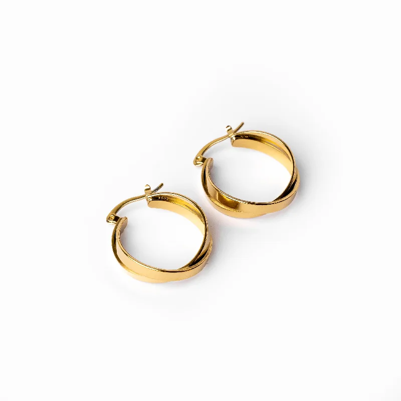 Trendy Gold Earrings for Women-Talia Hoop Earrings 18K Gold Plated - Gold