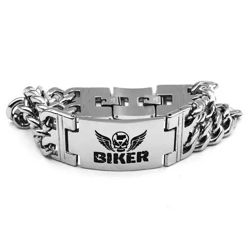 Unique Leather Cuff Bracelets for Men-20mm Stainless Steel 100% Biker Bracelet