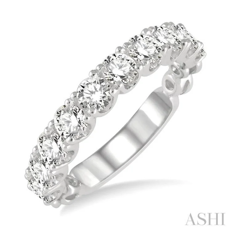 White Gold Wedding Bands-1 1/2 ctw Lattice Round Cut Diamond Wedding Band in 14K White Gold