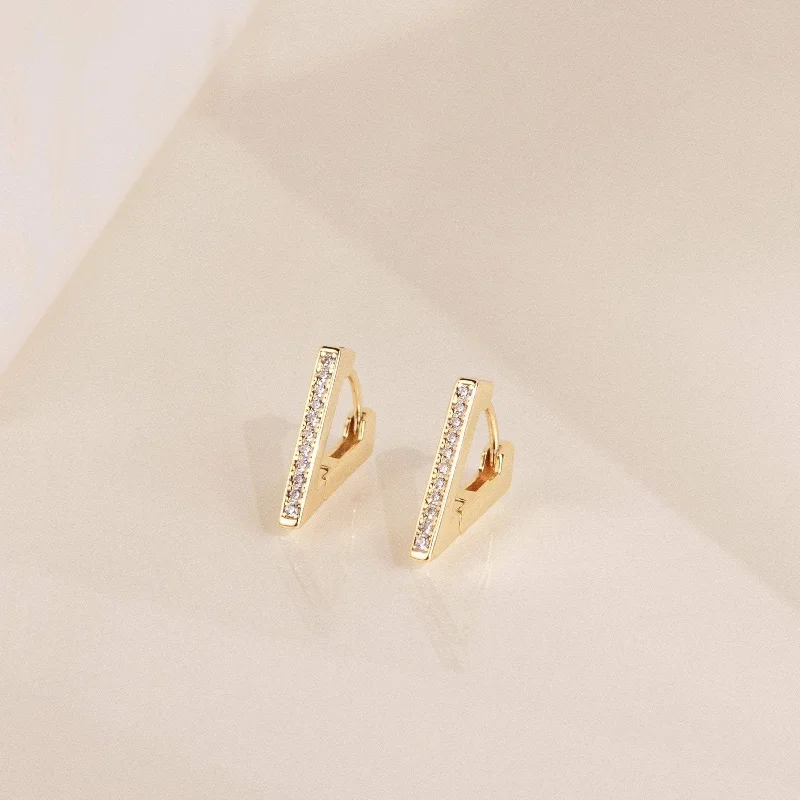 Trendy Gold Earrings-Ezra Triangle Earrings