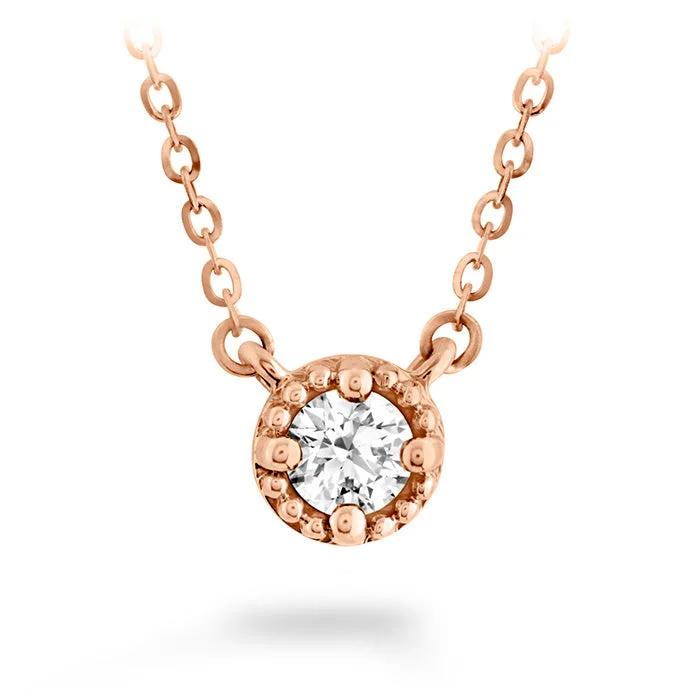 Pearl Pendant Necklaces-Hearts On Fire Liliana Milgrain Single Diamond Pendant Necklace