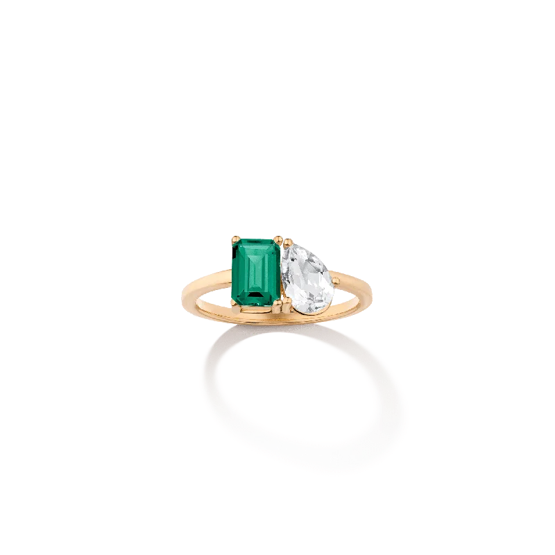 Custom Gemstone Promise Wedding Rings-Ready-to-Ship Toi et Moi Gemstone Classic Ring