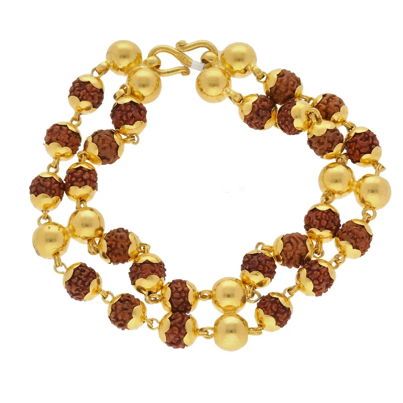 Designer Bracelets for Special Occasions-22K Yellow Gold Men Rudraksha Bracelet