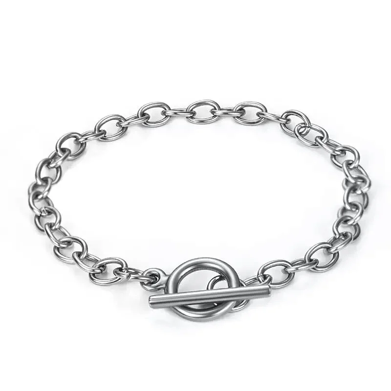 Women’s Handcrafted Bracelets-Stainless Steel Oval Link  Bracelet