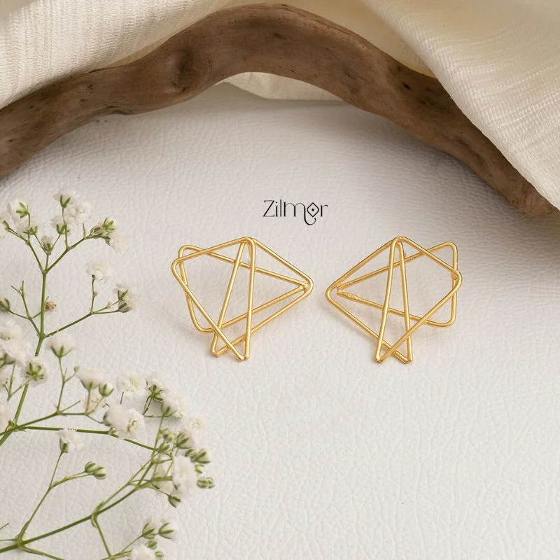 Simple Hoop Earrings-Contemporary triangle earrings - AS100704