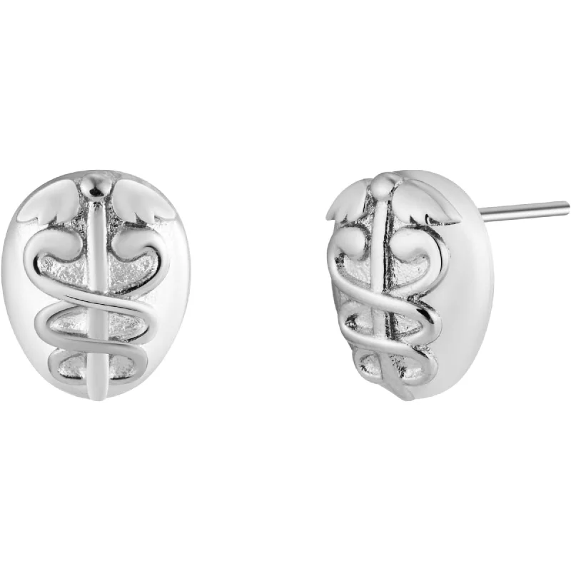 Stylish Drop Earrings-Medical Symbol Caduceus Stud Earrings