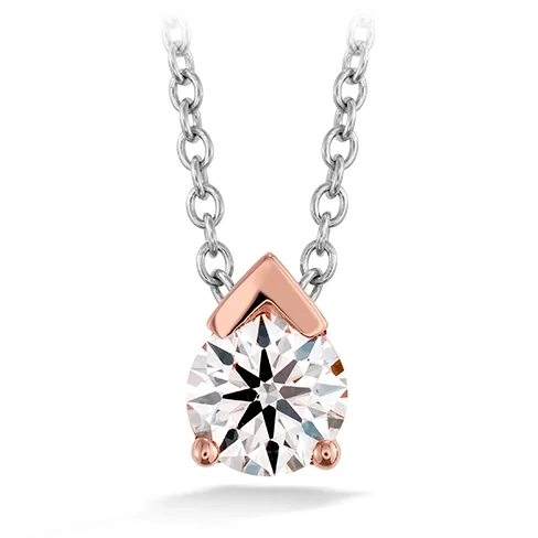 Statement Pendant Necklaces-Hearts On Fire Aerial Single Diamond Pendant Necklace